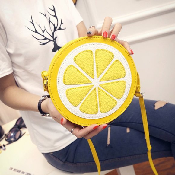 Purse handbag messenger bag yellow lemon fashion women fruit brand new - Picture 8 of 8